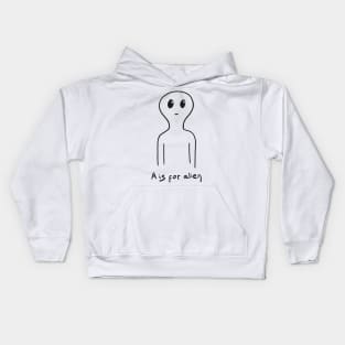 Cute alien drawing Kids Hoodie